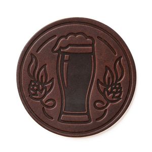 Decorative Faux Leather Coasters Embossed Pattern Premium Durable <b>Table</b> <b>Protector</b> With Holder For Hospitality Tabletop Accessory - Product Image 3