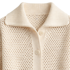 Cárdigan de punto 100% algodón para mujer, con botones al frente, textura de punto abierto, corte relajado, suéter informal para usar en capas, ideal para el invierno y uso diario. - Product Image 5