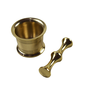 Mortero y pilón de latón de alta calidad con grabado y acabado pulido para moler café y especias manualmente, utensilio de cocina Pankutti - Product Image 3