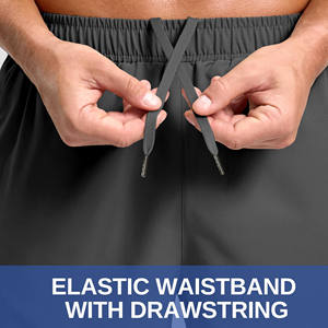 กางเกงวิ่งขาสั้นสำหรับผู้ชาย ชุดออกกำลังกาย กางเกงครอสฟิต กางเกงออกกำลังกาย กางเกงกีฬาวิ่ง มีกระเป๋าซิปด้านข้าง กางเกงวิ่งขาสั้นผู้ชาย - Product Image 6