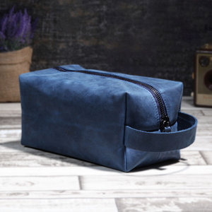 Genuine Leather Vintage High Quality <b>Toiletry</b> Travel Cosmetic Washable Makeup <b>Bag</b> Custom Logo Small <b>Men</b> and Women <b>Toiletry</b> <b>Bag</b> - Product Image 2