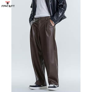 Pantalon en cuir décontracté pour homme, coupe slim, mode, élastique, pour moto, randonnée, imperméable, séchage rapide, respirant - Product Image 3
