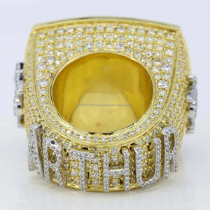 Anillo de Plata de Ley 925 con Moissanita y Letra 'KING' Personalizada, Chapado en Rodio, Estilo Hip Hop, Regalo de Boda para Hombre - Product Image 2