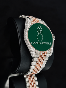 Nouvelle Arrivée Montre-Bracelet Automatique de Luxe Élégante en Moissanite et Diamant, Style Hip-Hop Antique en Acier Inoxydable, Disponible à la Vente - Product Image 2