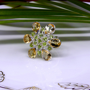 Bague Classique et Tendance en Argent Sterling 925 Plaqué Or avec Pierre Précieuse Citrine pour Femme – Idéale pour les Mariages - Product Image 6