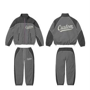 Ensemble de survêtement réversible personnalisé, veste coupe-vent à fermeture éclair et pantalon de jogging, vêtements de sport respirants et légers - Product Image 1