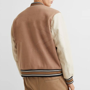 Veste universitaire classique pour homme, col montant, logo sur le devant, mélange coton/laine écologique, légère, respirante, coupe décontractée - Product Image 3