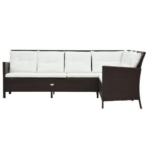 Ensemble de meubles de jardin marron et blanc crème - Product Image 3