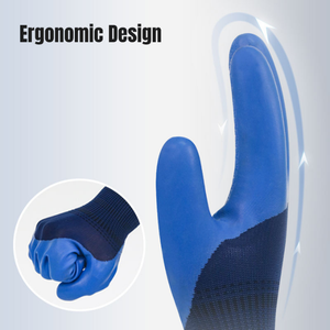 TWI Latex Palm Coated <b>Gloves</b> Enhanced Grip in Key Areas Latex Coated Embossing Work <b>Gloves</b> Comfortable Work Safety <b>Gloves</b> - Product Image 3