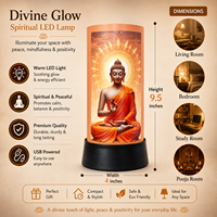 Lampu Meja LED Buddha Lampu Malam Meditasi Spiritual Bertenaga USB Cahaya Hangat Dekorasi Samping Tempat Tidur Buddha Ruang Pooja Hadiah Rumah Kantor