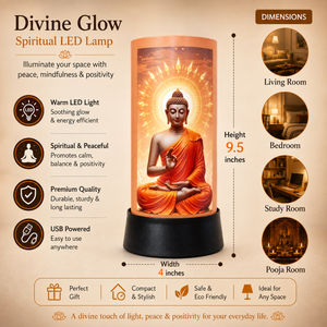 Buddha LED <b>Table</b> <b>Lamp</b> Spiritual Meditation Night Light USB Powered Warm Glow Buddhist Bedside Decor Pooja Room Home Office Gift - Product Image 5