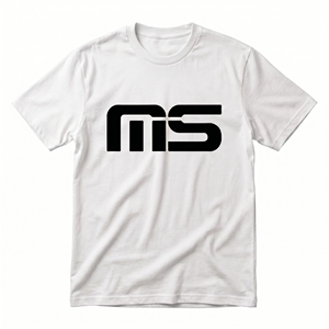 T-shirt à manches courtes avec logo personnalisé noir imprimé sur le devant, style décontracté col rond en jersey - Product Image 3