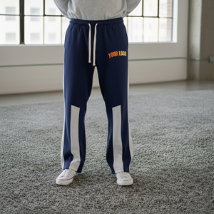 Pantalones Deportivos Casuales para Hombre, Personalizados OEM, Lavados, de Algodón 100% Resistente, Ecológicos, Cintura Media, Bicolor, con Logotipo Impreso en DTF, Estilo Holgado - Product Image 1