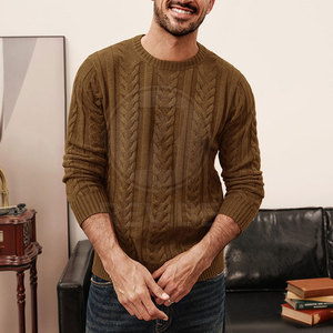 Pull en tricot décontracté pour homme, chaud et respirant, avec logo frontal, texture lisse, confortable à porter - Product Image 2
