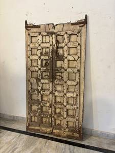Panneaux de porte en bois massif antique avec cadre sculpté à la main, écologiques, pour chambre, salle à manger, cuisine, salon, extérieur, meubles de maison - Product Image 3