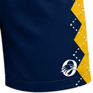 Navy Blue <b>Yellow</b> Sublimation Volleyball <b>Shorts</b> Athletic Team Bottoms Sportswear Competition Uniform Training Apparel Match - Product Image 4