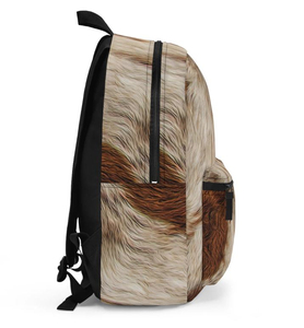 Faux Fur <b>Animal</b> <b>Print</b> <b>Backpack</b> 15 Inches Unisex Softback Daypack Multiple Pockets Zipper Closure All Seasons Fashion Style - Product Image 2