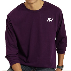 T-shirt à manches longues 100% coton pour homme, prix bas, vente chaude, logo personnalisé imprimé, vente en gros - Product Image 1
