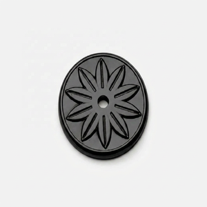 <b>Antique</b> Bronze <b>Brass</b> Round Backplate Furniture <b>Knob</b> with Flower Design for Drawer Cabinet Storage Closet Use Durable Hardware - Product Image 3