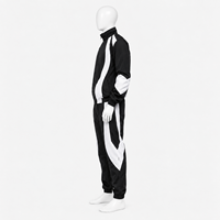 Ensemble de survêtement coupe-vent pour homme : veste et pantalon de jogging en nylon zippés