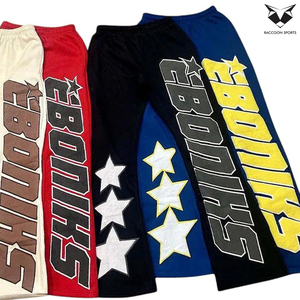 Nouvel Arrivage Pantalon de jogging 100% Coton en Molleton Bouclette avec Imprimé en relief 3D, Coupe Évasée à Jambes Larges - Product Image 6