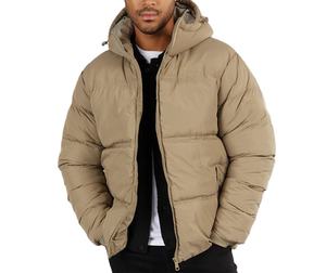 2026แจ็คเก็ตขนเป็ดสำหรับผู้ชายผ้าหนามีฮู้ดคอตั้งทำจากผ้าไหมสำหรับใส่ในฤดูหนาว - Product Image 1