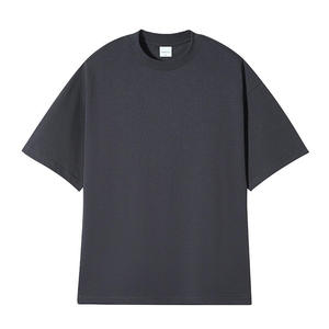 เสื้อยืดคอกลมแขนสั้นทรงโอเวอร์ไซส์สำหรับผู้ชาย ผ้าฝ้าย 100% สีพื้น เรียบง่าย สวมใส่สบาย ระบายอากาศได้ดี ความยาวปกติ ย้อมสีแบบเรียบ - Product Image 5