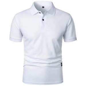 Camisa de Manga Corta Beige para Hombre con Ribete Verde Marino, Tejido de Algodón, Corte Regular Formal, Logotipo Frontal, Antiarrugas, Servicio OEM - Product Image 4
