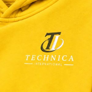 Yellow <b>Oversized</b> Pullover <b>Hoodie</b> with Patches Unisex Fleece Streetwear <b>Long</b> Sleeve Kangaroo Pocket Casual Winter <b>Hoodie</b> - Product Image 5
