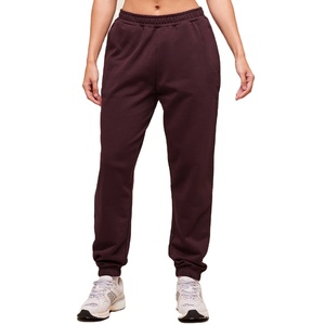 Pantalon de jogging tricoté pour femme, taille mi-haute, coupe droite, couleur cerise, décontracté, doux et confortable - Product Image 1