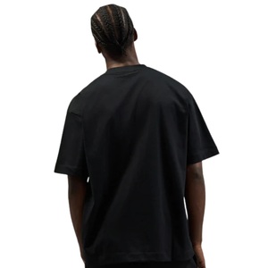 T-shirt noir décontracté pour homme, coupe ample, manches courtes, col rond, coton, style streetwear minimaliste, idéal pour l'été, confort quotidien - Product Image 6