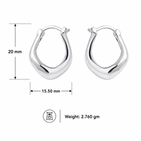 Boucles d'oreilles créoles élégantes en argent 925 pour femmes, bijoux bohèmes raffinés pour anniversaire, mariage, fête et célébrations
