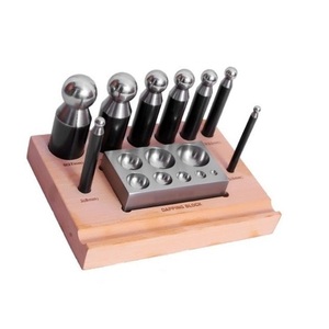 JIPSY Jewelers <b>Tools</b> 9 Pc Doming Block and Punch Set Steel Dapping Craft Metal Dapping Punch Set Block Jewelry Making <b>Tool</b> Kit - Product Image 3