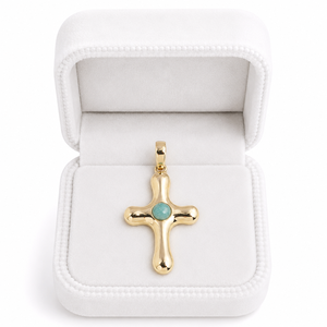Green Amazonite <b>Cross</b> Pendant Gold Tone Christian <b>Necklace</b> Natural Gemstone Spiritual Jewelry Gift for Women and Men - Product Image 4