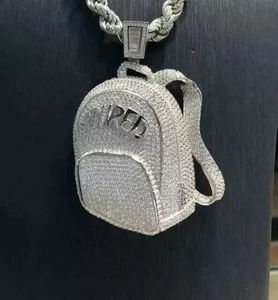 Colgante para Mochila con Incrustaciones de Diamantes de Imitación Plateados, Estilo Hiphop, Amuleto Unisex, Joyería de Moda, Regalo - Product Image 2