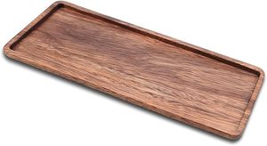 Plateau de service rectangulaire en bois au design contemporain pour anniversaires et mariages - Product Image 2