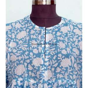 Blusa Maxi de Algodón Estampada a Mano para Mujer, Cómoda, Transpirable, Ecológica, con Diseños Elegantes, Estilo Bohemio, Estampado Floral Japonés para Chicas - Product Image 3