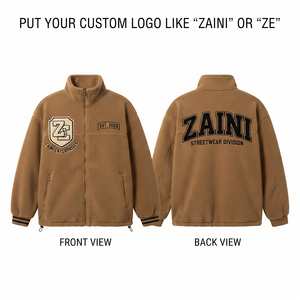 Men's 240g Premium Fleece Running <b>Jacket</b> Full Zip Embossed Woven Patch Reflective Quick Dry <b>Waterproof</b> Breathable - Product Image 1