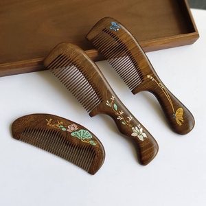 Peigne artisanal en bois naturel de qualité export, personnalisé pour salon, à dents fines, pour cheveux fins et épais, biodégradable - Product Image 6