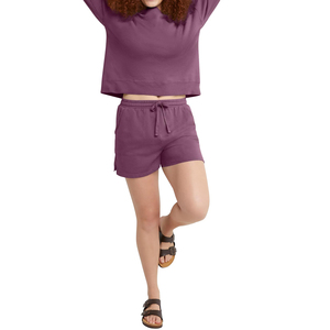 Women Fleece Shorts Casual Loose Fit Above <b>Knee</b> Solid Color Breathable Cotton Shorts for Daily Wear Comfortable Relaxed Fit - Product Image 3