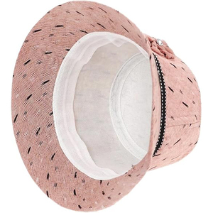 Chapeau Bob Rose en Polyester/Coton avec Décoration Florale Respirant pour Femme Printemps Été Décontracté Voyage 56-58CM - Product Image 3