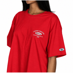 Camiseta de algodón orgánico con cuello redondo para mujer, bordada, corte holgado, venta al por mayor de fabricante de ropa de Bangladesh - Product Image 5