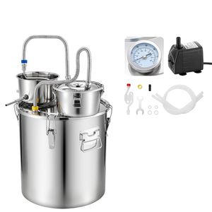 Alambic à alcool 13,2 gal/50L avec fût Thumper, thermomètre à double échelle et pompe à eau 110V, kit de brassage domestique - Product Image 1