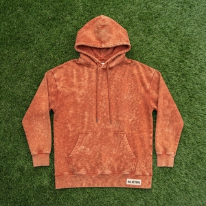 Sudadera con Capucha Oversize de Felpa para Mujer, Color Naranja con Lavado Ácido, Estilo Casual Urbano - Product Image 6