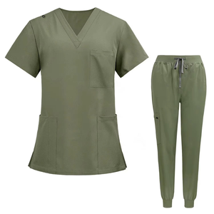 Unisex Pure Cotton <b>Nurse</b> <b>Scrub</b> Uniform Set Breathable Hospital Apparel with Sweat-wicking Properties Knitted Fabric - Product Image 1