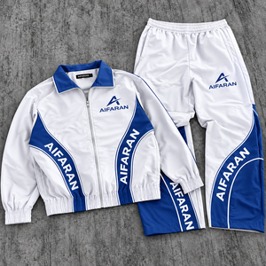 Conjunto Deportivo AIFARAN para Hombre, Invierno, Estampado de Leopardo, Resistente al Viento, Chaqueta con Cremallera y Pantalones de Poliéster, Diseño Color Block, para Entrenamiento - Product Image 5