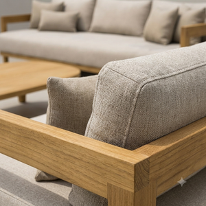 Juego de Sofás para Exteriores ARTERRA Premium Hotel Villa Teak, Cojines Resistentes a la Intemperie, Mesa de Centro Ovalada, Muebles de Patio - Product Image 5