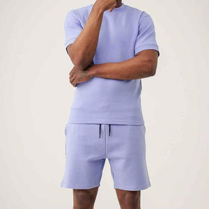 Ensemble de survêtement d'été pour homme en coton à manches courtes, avec logo personnalisé, t-shirts et shorts - Product Image 1