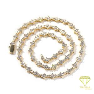 Cadena de tenis geométrica de lujo con diamantes de moissanita al por mayor en plata de ley 925 para colecciones de joyería de moda - Product Image 1