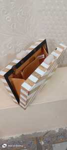 Handmade Resin Jewelry Box Irregular Shape Artistic Home Decor <b>Craft</b> Wooden Pattern Clutch - Product Image 5